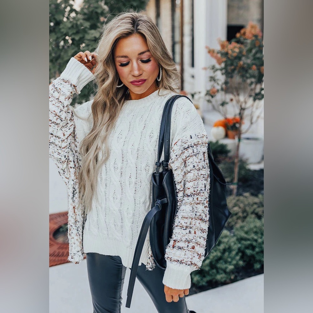 AndTheWhy cable nit sweater. Women’s size S/M oversized